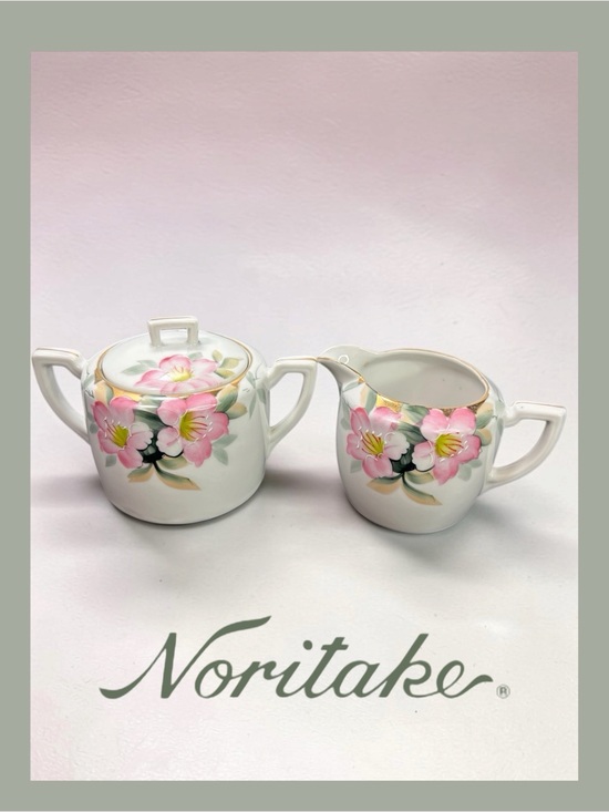 Noritake Other - Vintage 1920's Noritake Hand-painted Sugar and Creamer Azalea Pattern # 19322
